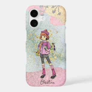 Cool Girl With Red Hair Gold Name