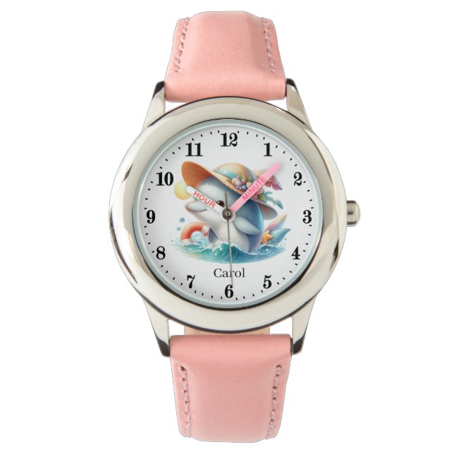 Cool girls dolphin lovers add name watch (Front)