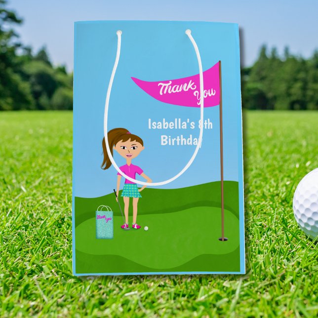 Cool Girl's Golfing Themed Birthday Thank You Bags (Creator Uploaded)