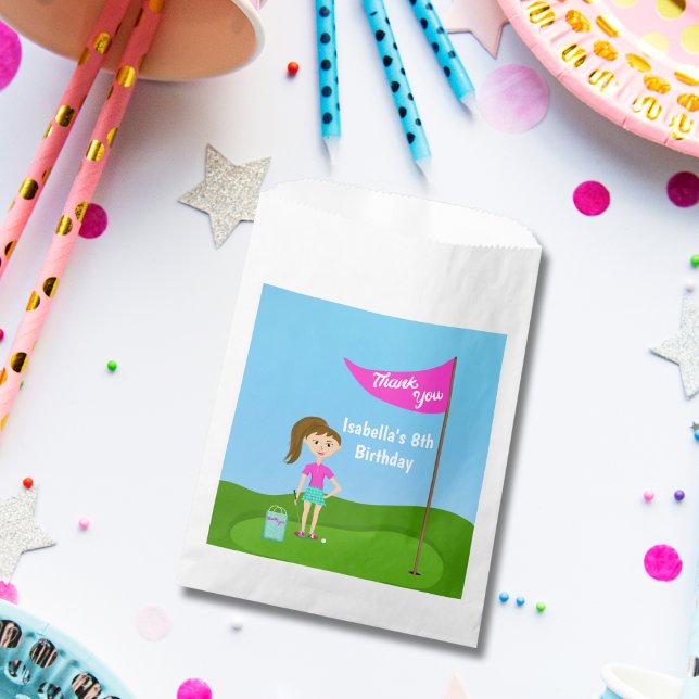 Cool Girl's Golfing Themed Birthday Thank You Bags (Creator Uploaded)