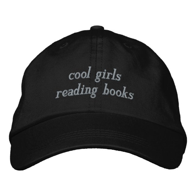 cool girls reading books embroidered hat (Front)