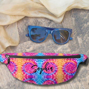 Cool Girly Hot Pink Blue Orange Tie Dye Teens Bum Bags