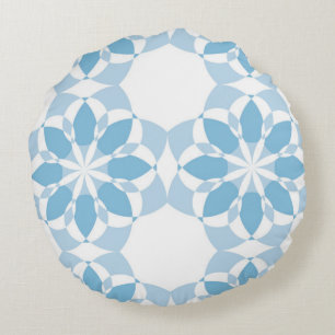 Cool, girly, modern, trendy unique flower abstract round cushion
