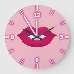 Cool Girly Trendy Lips -Personalised Large Clock
