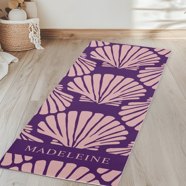 Cool Girly Tropical Seashells Custom Yoga Mat (Creator Uploaded)