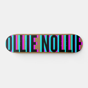 Cool Glitch Brown Ollie Nollie Skateboard Deck