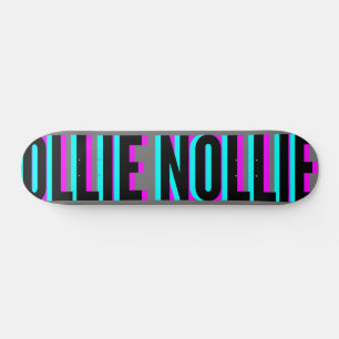 Cool Glitch Grey Ollie Nollie Skateboard Deck