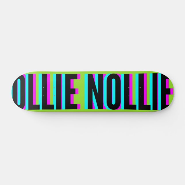 Cool Glitch Light Green Ollie Nollie Skateboard (Horz)