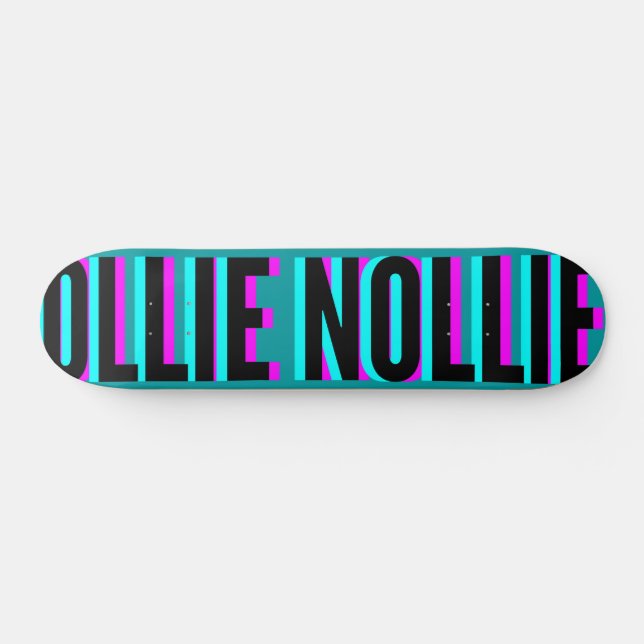 Cool Glitch Turquoise Ollie Nollie Skateboard Deck (Horz)