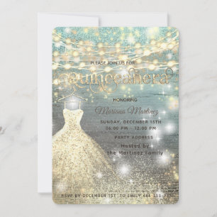 Cool glitter elegant String lights gold sparkle  Invitation