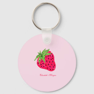 Cool Glitter Strawberry  Key Ring