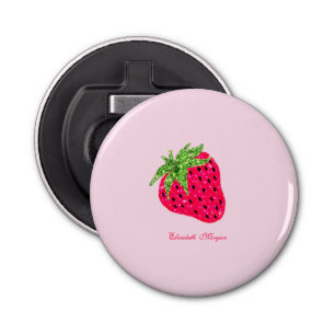 Cool Glitter Strawberry  Pink Bottle Opener