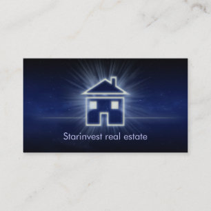 Cool glowing house real estate business card