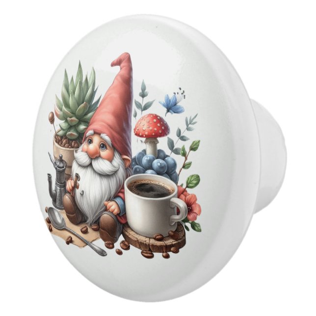 Cool gnome coffee bar  ceramic knob (Right)