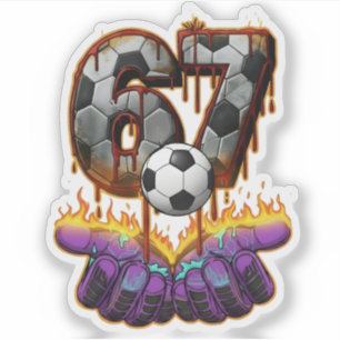 Cool Goalkeeper Soccer Ball Jersey Number 67 Art