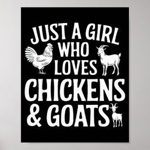 Cool Goat Design For Girls Women Animal Farming Go Poster