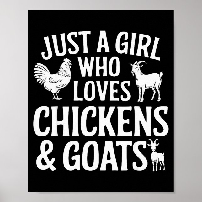 Cool Goat Design For Girls Women Animal Farming Go Poster (Front)