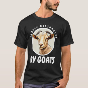 Cool Goat Design Men Women kids Easily distracted T-Shirt