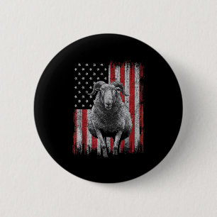 Cool Goat Lover 4th Of July Patriotic Usa Independ 6 Cm Round Badge
