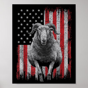 Cool Goat Lover 4th Of July Patriotic Usa Independ Poster