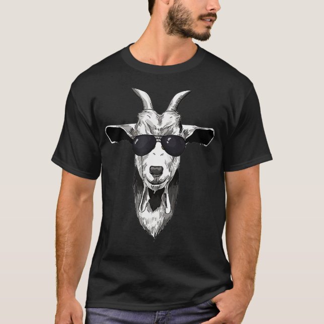Cool Goat with sunglasses funny Goat with T-Shirt (Front)