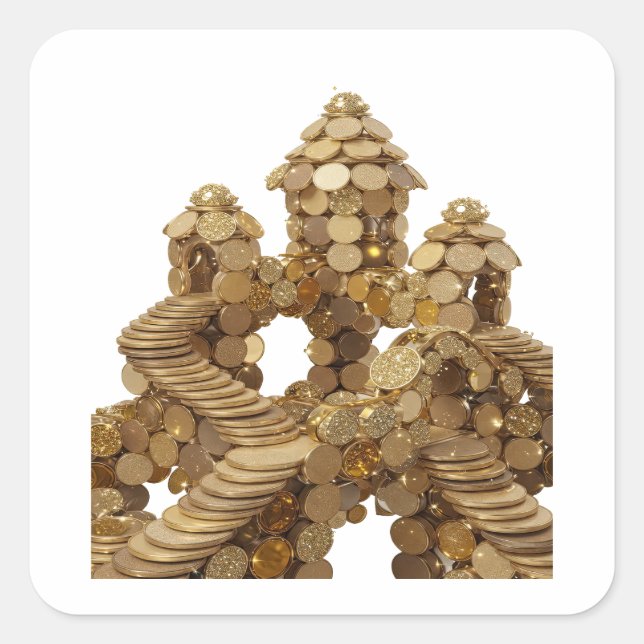 Cool Gold Abstract Sticker Graphic (Front)