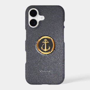 Cool Gold Anchor Black Stone iPhone 7 Case