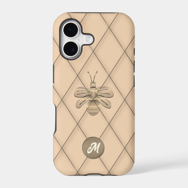 Cool Gold Bee Monogram  (Back)