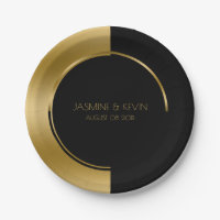 Cool Gold & Black Modern Geometric Design