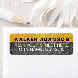 Cool Gold Black Name Return Address Labels