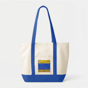 Cool Gold Blue Pink Geometric Lines Tote Bag