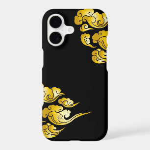 Cool Gold Cloud Patterns Black iPhone 7 Plus Case
