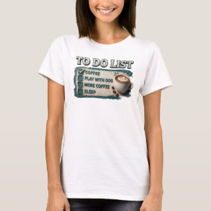 Cool Gold COFFEE PLAY WITH DOG Style Statement T-Shirt
