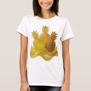 Cool Gold GOLDEN PINEAPPLES WITH LIQUID GOLD WAVES T-Shirt