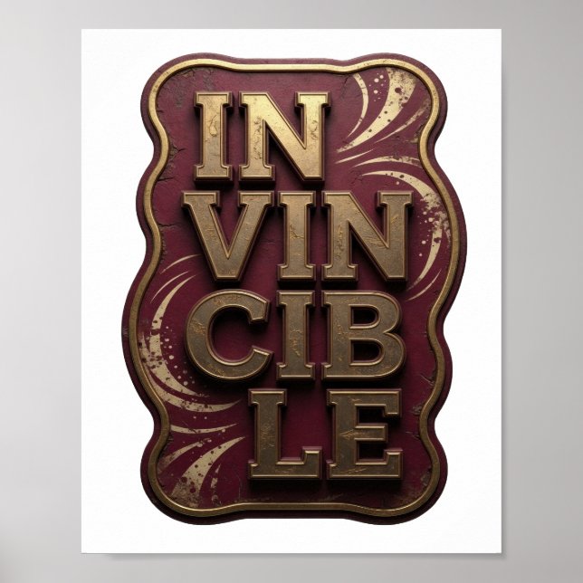 Cool Gold IN VINCIBLE Custom Design Poster (Front)
