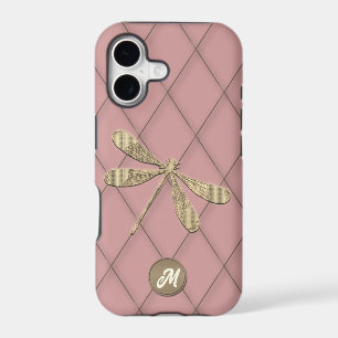 Cool Gold Look Dragonfly Monogram
