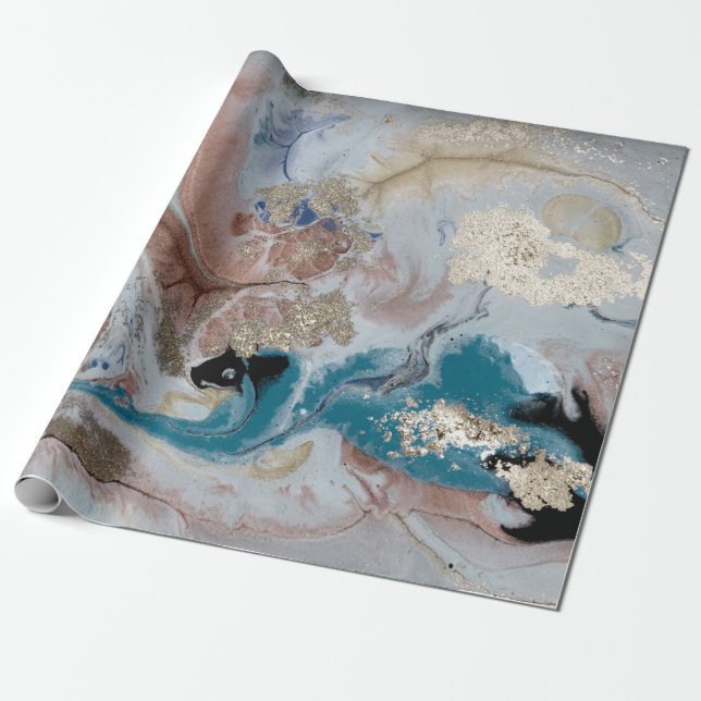 Cool Gold Marble Texture Wrapping Paper (Unrolled)