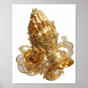 Cool Gold PRAYING HANDS Poster