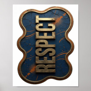 Cool Gold RESPECT Quote Design Poster