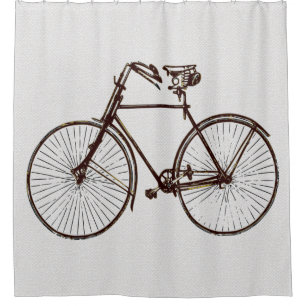 Cool gold yellow black bicycle 🚵 Shower curtain