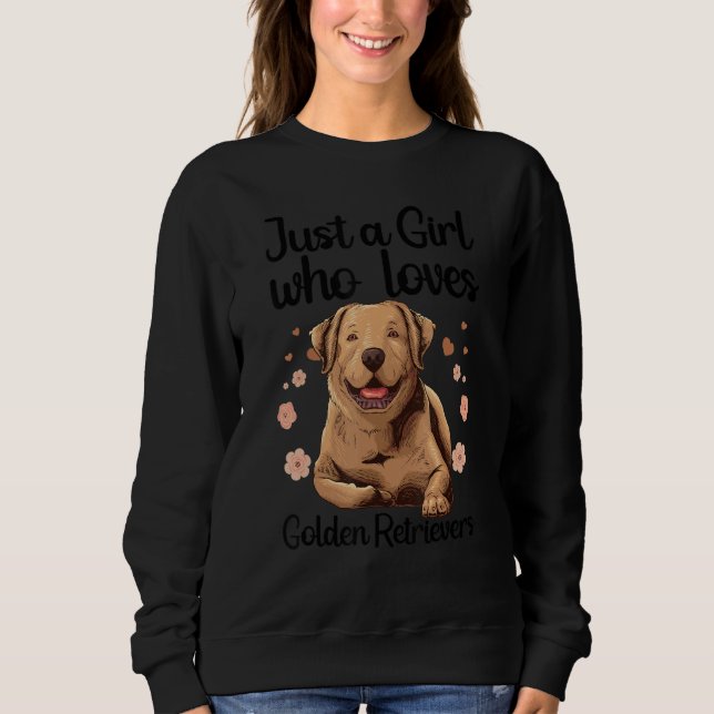 Cool Golden Retriever For Women Girls Puppy Dog  O Sweatshirt (Front)