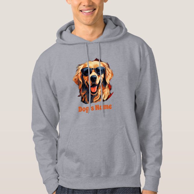 Cool Golden Retriever With Sunglasses Hoodie (Front)