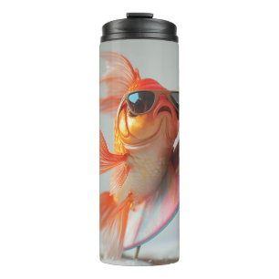 Cool Goldfish Surfing on a Wave Thermal Tumbler