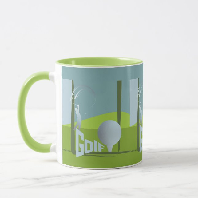 Cool golf golfing golfer green gift mug (Left)