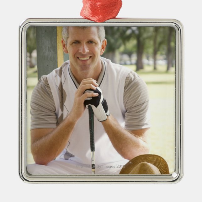 Cool golfer metal ornament (Front)