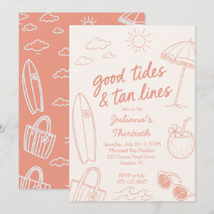 Cool Good Tides & Tan Lines Beach Celebration  Invitation