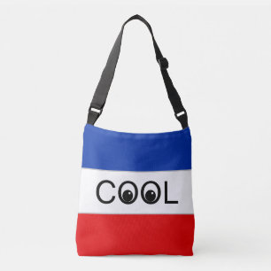 Cool Good Vibes on Blue Red & White Crossbody Bag