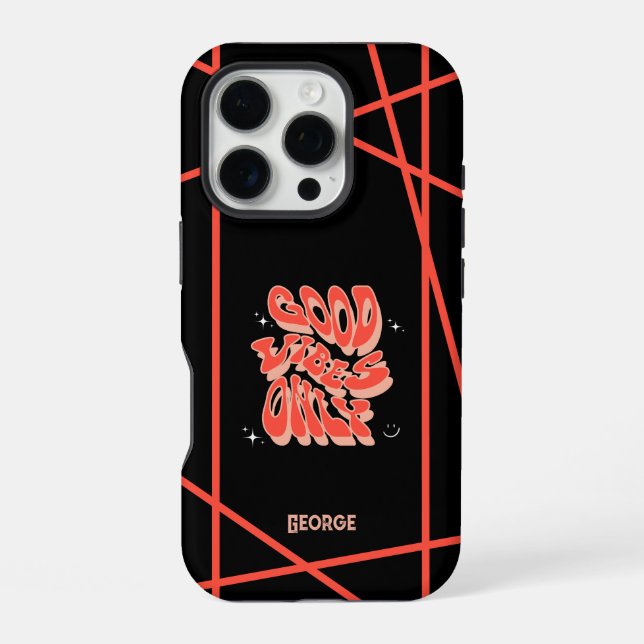 Cool Good vibes only Customisable iPhone Case (Back)