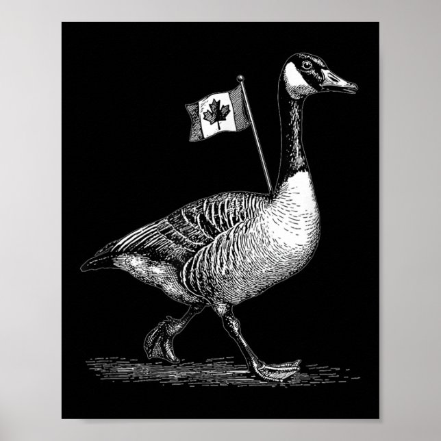 Cool Goose With Canada Flag Costume For Man And Wo Poster (Front)