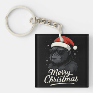 Cool Gorilla Christmas Funny Xmas Gorilla Lovers Key Ring